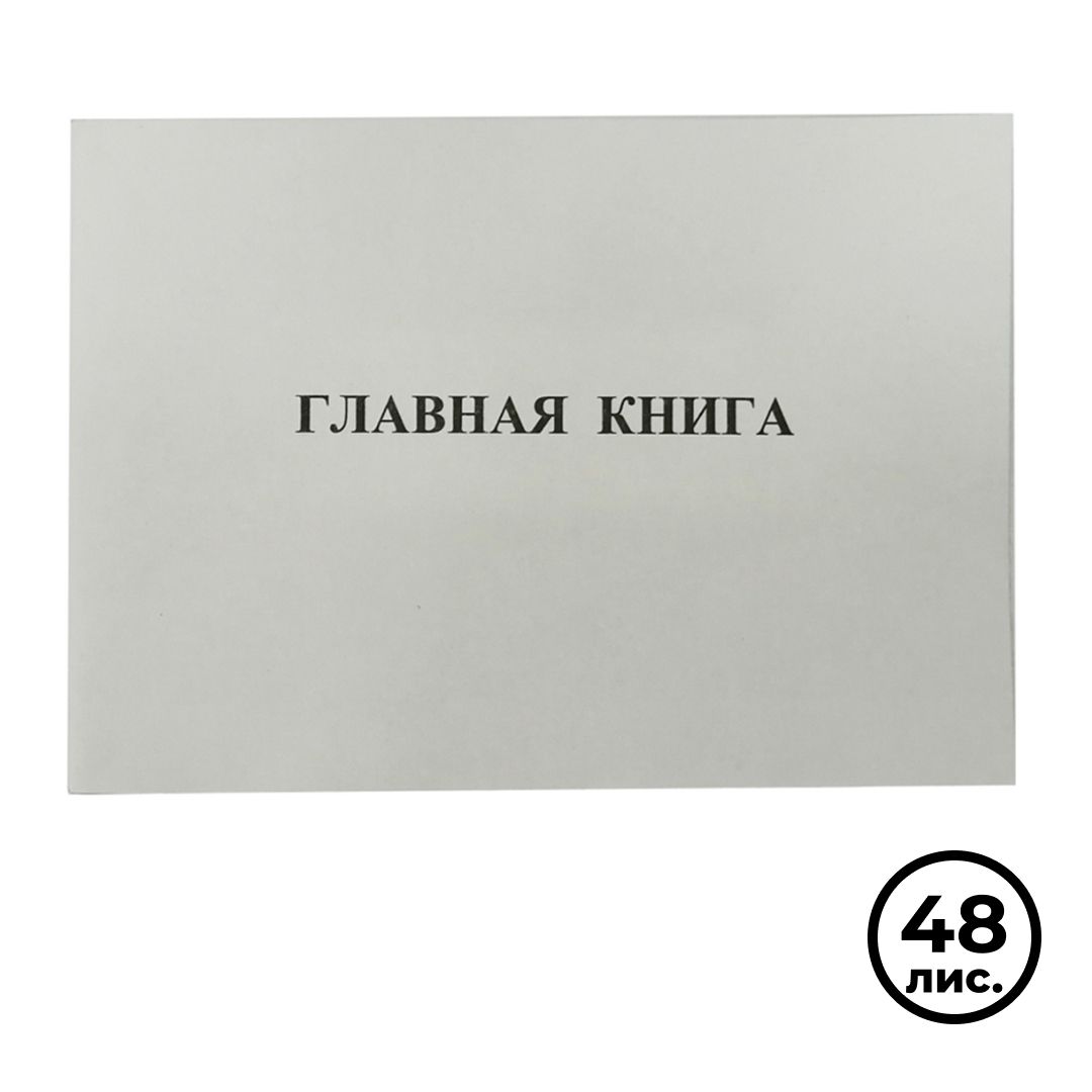 Книга главная А4, 48 листов, мелованный картон, блок газетный / Книги учета