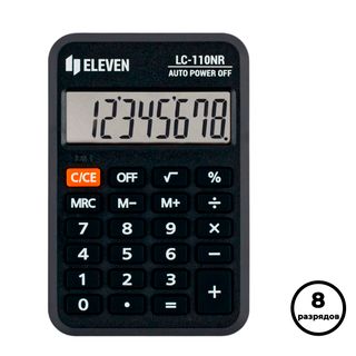 Калькулятор карманный Eleven LC-110NR, 8 разрядный, размеры 58*88*11 мм / Калькуляторы карманные