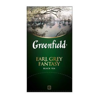 Шай Greenfield Earl Gray Fantasy, бергамотты қара шай, 25 қалташа / Қалташалардағы шай