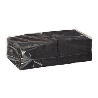 Салфетки, 2-х слойные, 200 шт., размер листа 33*33 см, черные / Салфетки бумажные