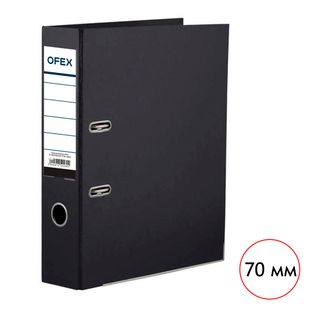 Папка-регистратор Ofex, А4, ширина корешка 70 мм, черная / Папки регистраторы А4 с шириной корешка 50-80 мм